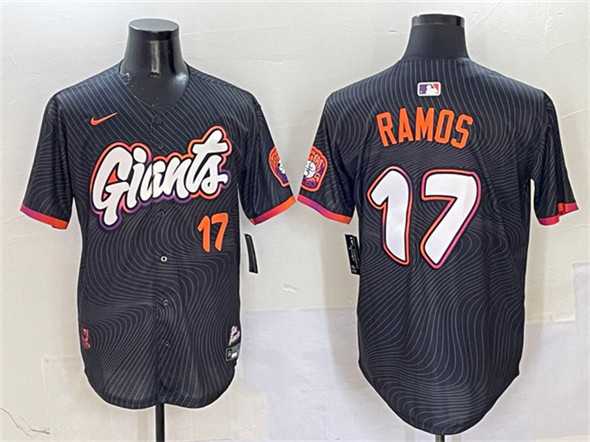 Men%27s San Francisco Giants #17 Heliot Ramos Anthracite 2025 City Connect Limited Stitched Jersey